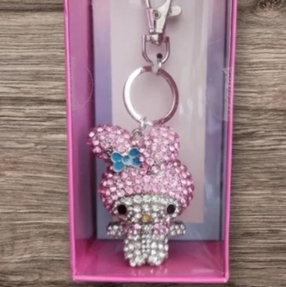 Hello Kitty NIB Pink and Silver Bag Charm/Keychain - Picture 5 of 5